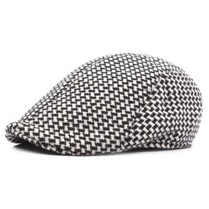Cabbie Newsboy Flat Cap Unisex 58 Houndstooth Golf Beret Classic Peaky Blinders